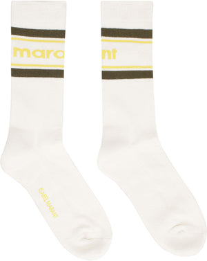 Logo cotton blend socks-1